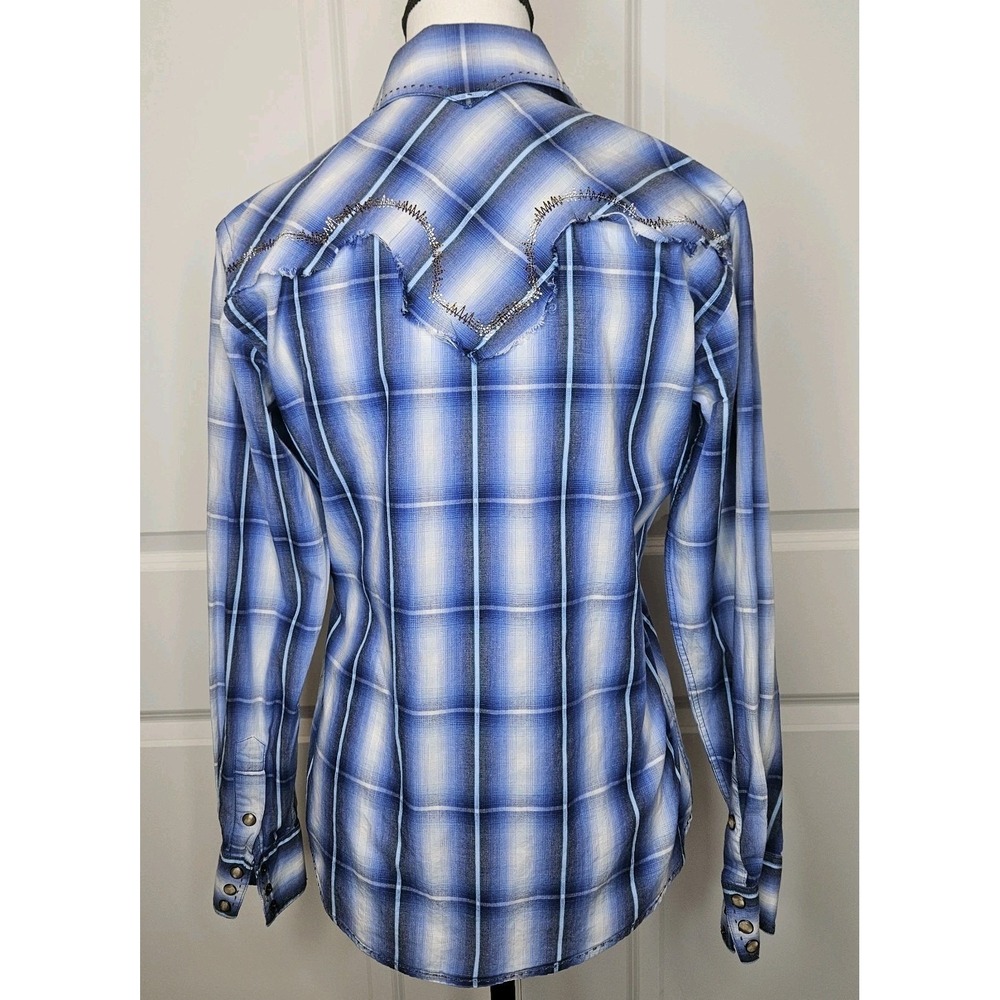 Brooks And Dunn By Panhandle Slim Womens Plaid Western Shirt Pearlsnap Sz Small - Picture 4 of 9